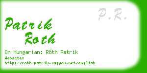 patrik roth business card